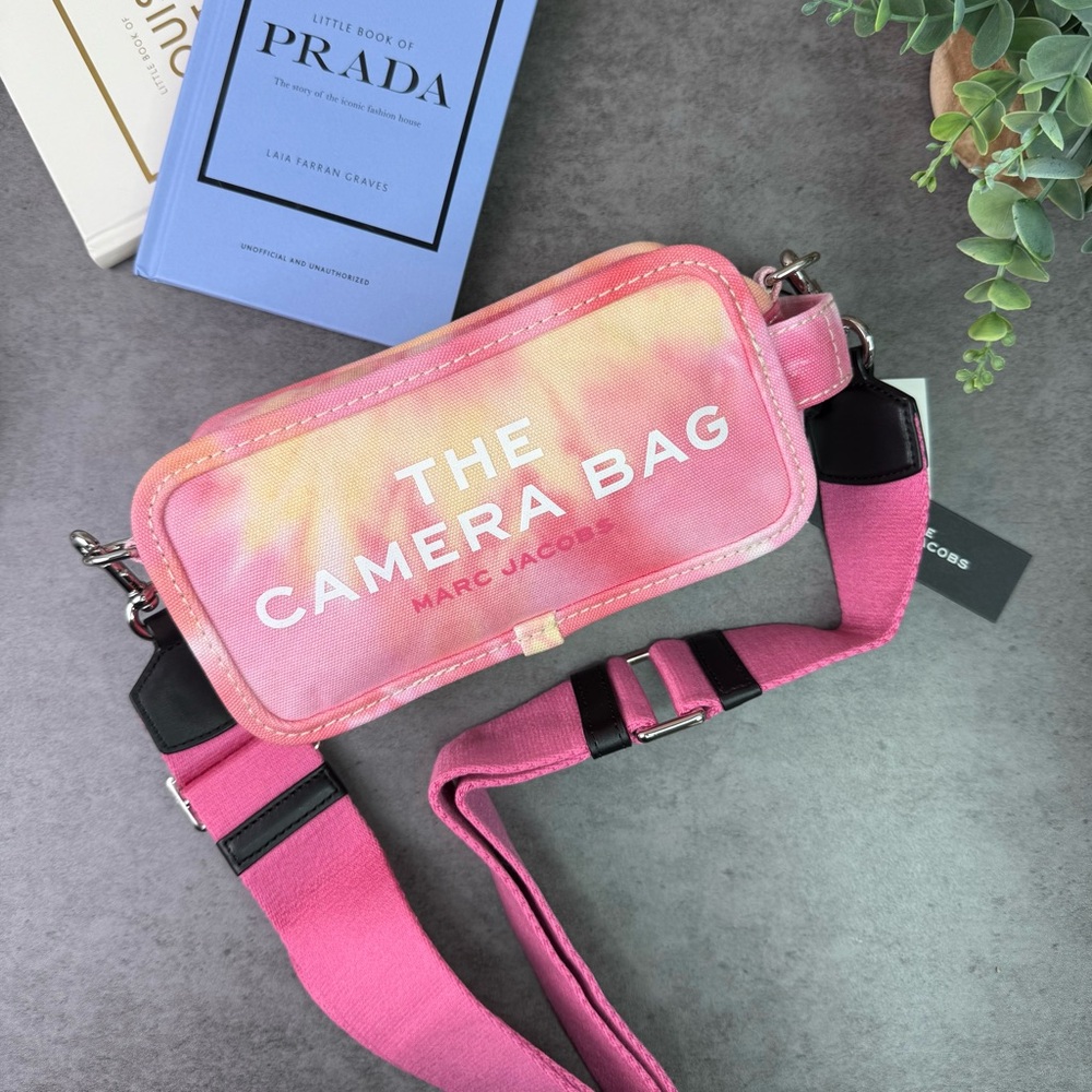 NWT Marc Jacobs The Tie Dye Canvas Camera Crossbody Bag Pink Multi